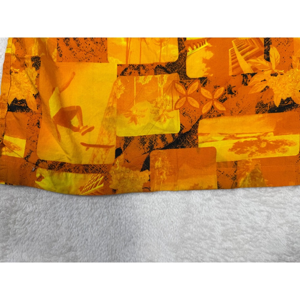 Old Navy Button Down Shirt Boys 8 Orange Good Vintage Skater Surf Graphic Y2K - Picture 7 of 11
